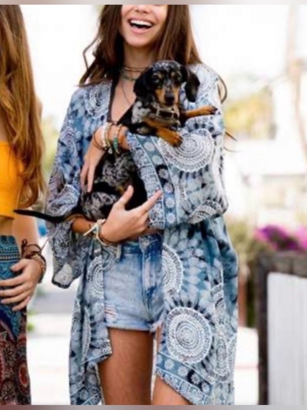 Lotus & Luna Santa Barbara Island Cover One Size Hippie open front flowy Kimono